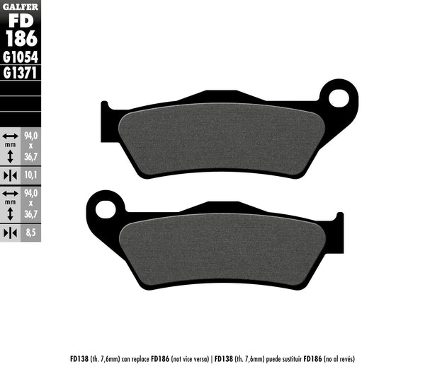 GALFER FD186G1054 Semi-Metallic Brake Pads - sxspowersports