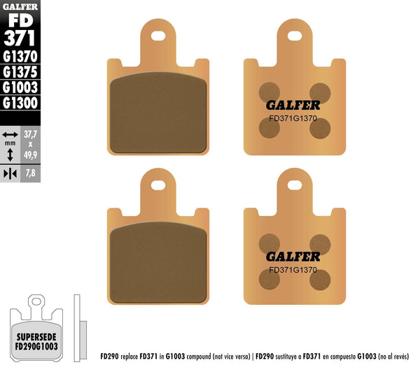 GALFER FD371G1370 HH Sintered Brake Pads - sxspowersports