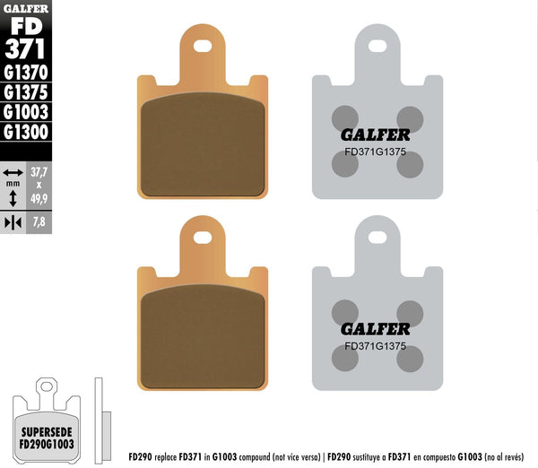 GALFER FD371G1375 HH Sintered Brake Pads - sxspowersports