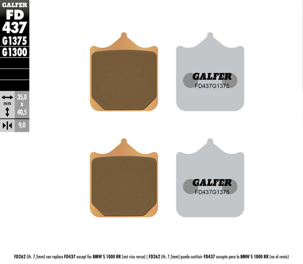 GALFER FD437G1375 HH Sintered Brake Pads - sxspowersports
