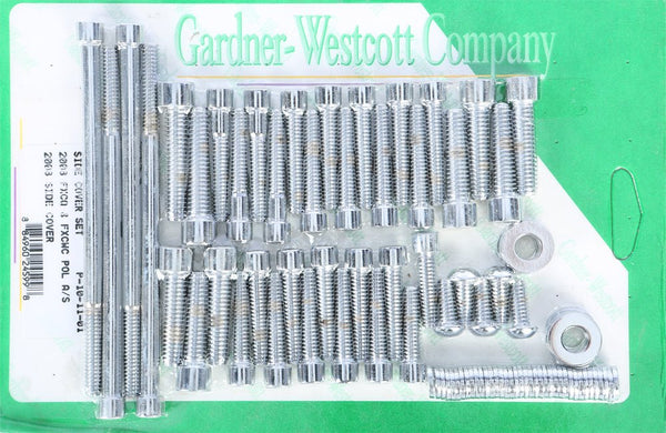 Gardner-Westcott P-10-11-01 Cam and Primary Cover Hardware Set - Polished - Chrome - sxspowersports