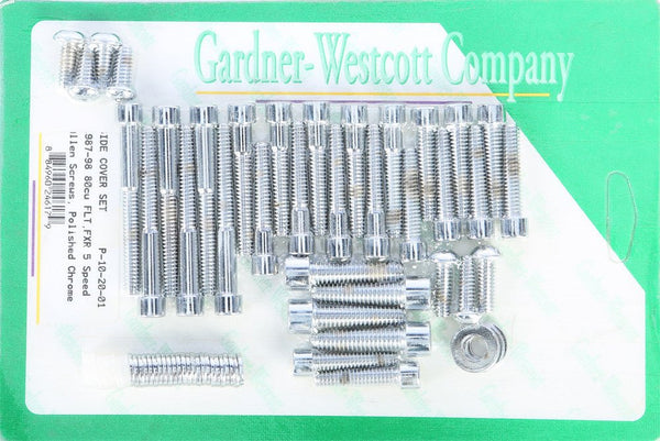 Gardner-Westcott P-10-20-01 Cam and Primary Cover Hardware Set - Polished - Chrome - sxspowersports