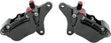 GMA Engineering GMA-400FDDSB Millenium Series 4-Piston Dual Disc Front Brake F-Caliper - Smooth Black - sxspowersports