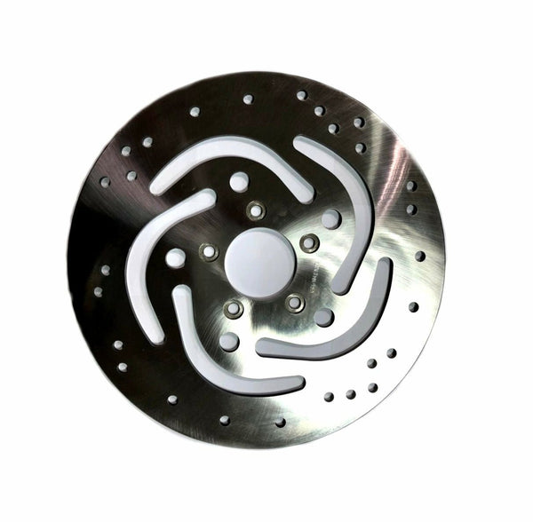 HardDrive 144313 Drilled Vented Front Brake Rotor - Stainless Steel Polished - sxspowersports