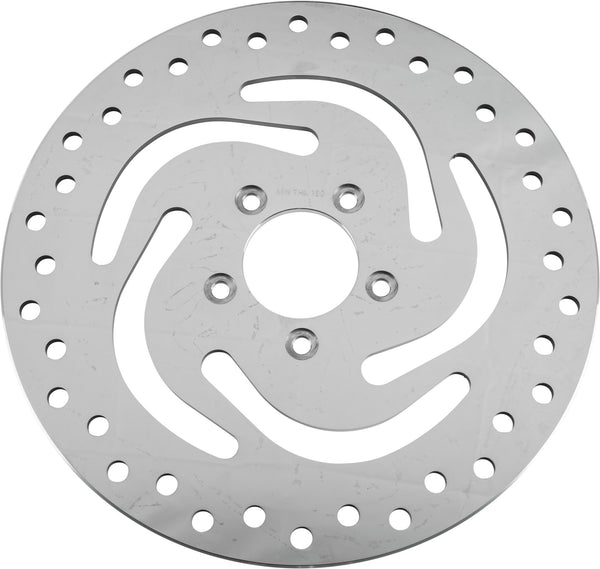 HardDrive 144313 Drilled Vented Front Brake Rotor - Stainless Steel Polished - sxspowersports