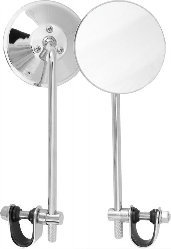 HARDDRIVE 153088 HardDrive Universal Clamp 4" Round Mirror 8" Stem Chrome - sxspowersports