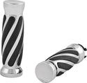 HardDrive 17-0543 Barrel Style Twisted Grips with Dual Throttle Sleeve - Black Rubber - sxspowersports