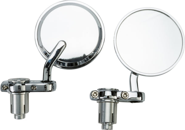HARDDRIVE 270003 HardDrive Cafe Style Bar End Mirrors/Pr Chrome - sxspowersports