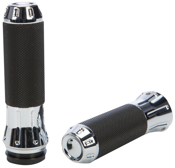 HardDrive 354120 Cable Throttle Venom Custom Grips - Raw Cut - Chrome - sxspowersports