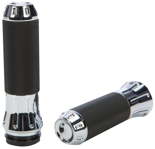 HardDrive 354121 Fly By Wire Throttle Venom Custom Grips - Raw Cut - Chrome - sxspowersports