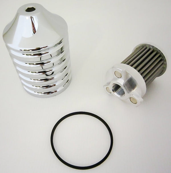 HardDrive EM-0018 Billet Reusable Oil Filter - Chrome - sxspowersports