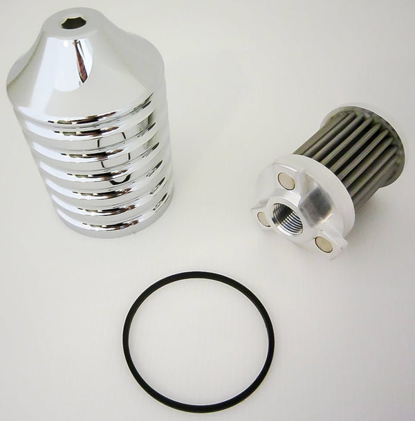 HardDrive EM-0018 Billet Reusable Oil Filter - Chrome - sxspowersports