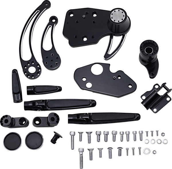 Hawg Halters Inc FCK-F14AS-FR-SE Adjustable Forward Control Kits - Black Anodized - sxspowersports