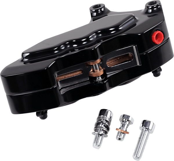 Hawg Halters Inc LHDGAB6013 6-Piston Dual Disc Front Brake Caliper - Black Anodized - sxspowersports
