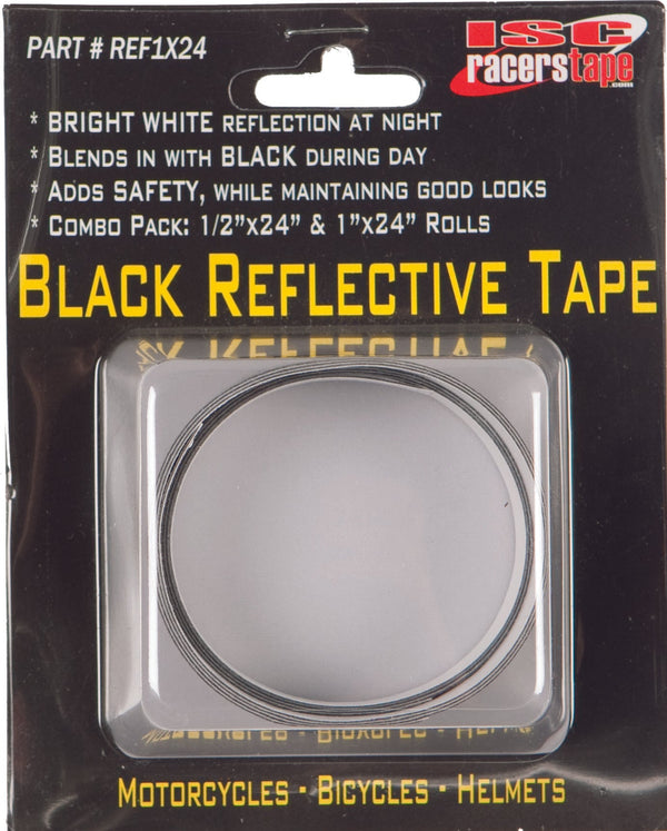 ISC REF1X24 Black Reflective Tape - sxspowersports