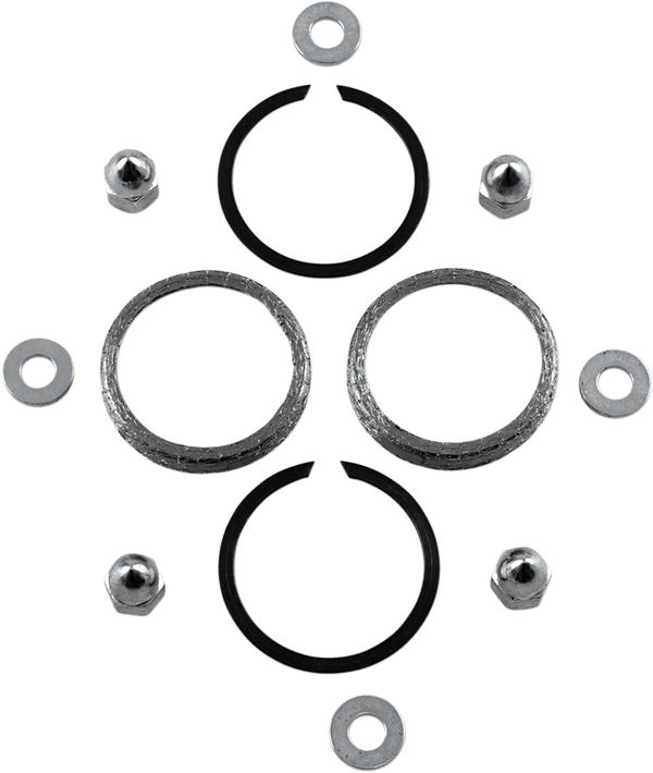 James Gasket 65324-83-KWG1 Exhaust Port Gasket Kit - Graphite Wire Gaskets and Chrome Acorn Nuts - sxspowersports