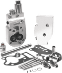 Jims 1753B Flow Pro 1 Billet Oil Pump Complete Assembly - Black with Bottom Feed/Return Oil Lines - sxspowersports