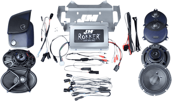 J&M XXRK800SP415RCS Rokker 800W 4-Channel Programmable Amp/Speaker Kits - sxspowersports