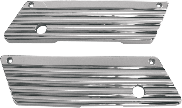 Joker Machine 04-50-1B Saddlebag Latch Covers - Finned - Black Anodized - sxspowersports