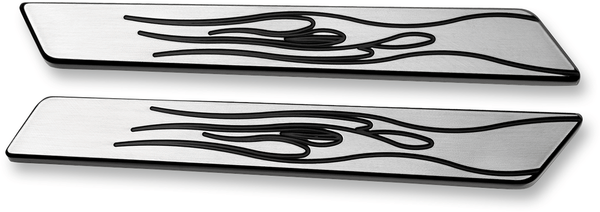 Joker Machine 04-502-2 Saddlebag Hinge Insert - Flames - Black/Silver - sxspowersports