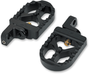 Joker Machine 08-57-3B Adjustable Serrated Short Footpegs - 3 5/16in. Long x 2 1/2in. Wide x 1in. Thick - Black Anodized - sxspowersports