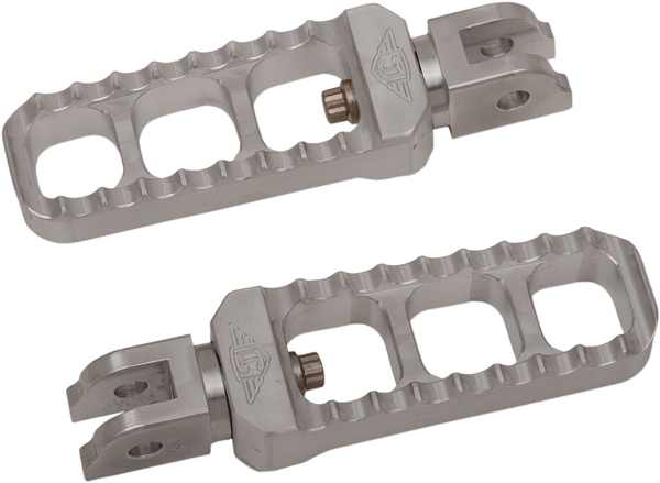 Joker Machine 08-61-6 Adjustable Serrated Narrow Footpegs - Raw Aluminum - sxspowersports