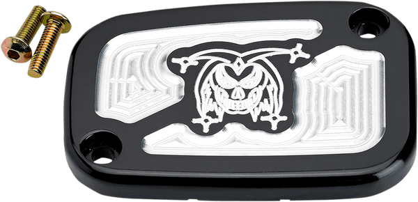 Joker Machine 921115-2 Front Master Cylinder Cover - Finned - Black Anodized/Silver - sxspowersports