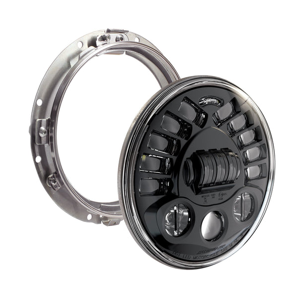 J.W. Speaker 555051 7in. 8790 LED Adaptive 2 Headlight with Mounting Ring - Black - sxspowersports