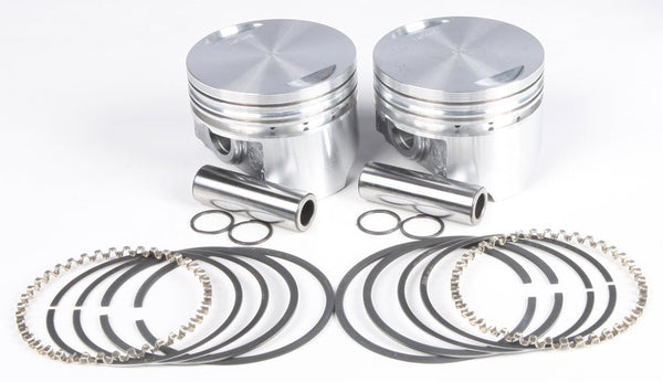 KB Performance KB258.010 Cast Piston Kit (80ci., Flat Top) - .010in. Oversize to 3.508in., 8.7:1 Compression - sxspowersports