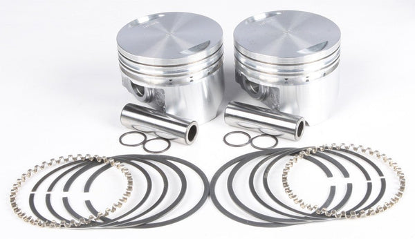 KB Performance KB258.010 Cast Piston Kit (80ci., Flat Top) - .010in. Oversize to 3.508in., 8.7:1 Compression - sxspowersports