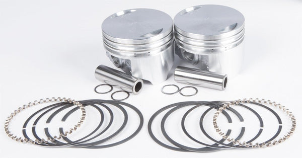 KB Performance KB258.020 Cast Piston Kit (80ci., Flat Top) - .020in. Oversize to 3.518in., 8.7:1 Compression - sxspowersports