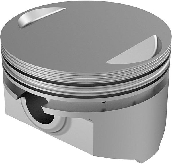 KB Performance KB295.020 Cast Piston Kit (74ci.,Flat Top) - .020in. Oversize to 3.518in., 8.9:1 Compression - sxspowersports
