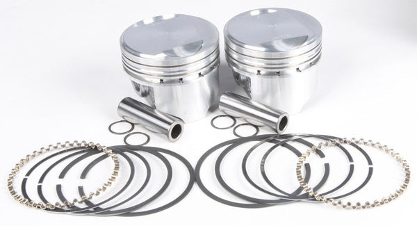 KB Performance KB305.010 Cast Piston Kit (80ci., Domed) - .010in. Oversize to 3.508in., 9.6:1 Compression - sxspowersports