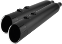 Khrome Werks 202855 4.50in. HP-Plus Slip-On Muffler - Black with Black Edge Billet Tip End Caps - sxspowersports