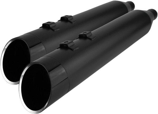 Khrome Werks 202885 4.50in. HP-Plus Slip-On Muffler - Black with Black Edge Billet Tip End Caps - sxspowersports