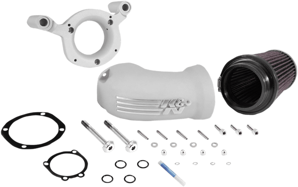 K&N Engineering 57-1134S Aircharger Intake System with Cast Aluminum Intake Tubes - Satin Silver - sxspowersports