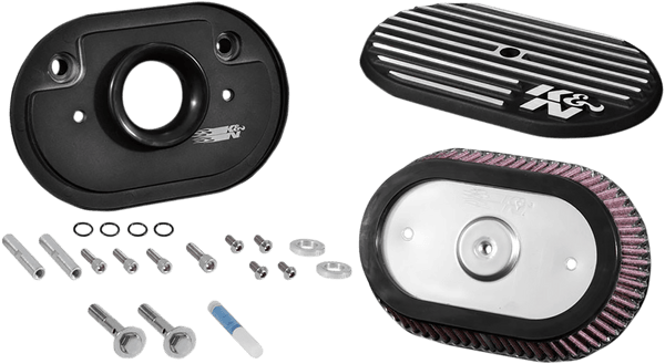 K&N Engineering RK-3952 RK-Series Street Metal Sidedraft Air Intake System - Matte Black - sxspowersports