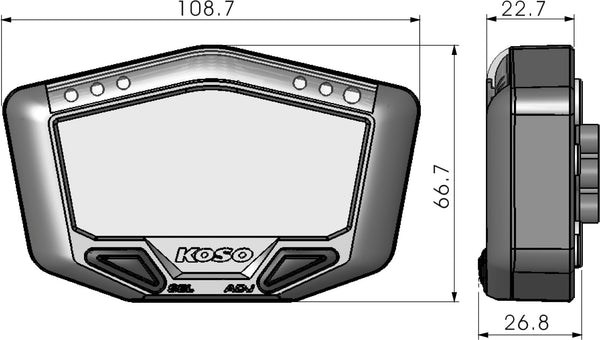 KOSO BA029001 X-2 Boost Gauge w/Air/Fuel Ratio & Temperature - sxspowersports