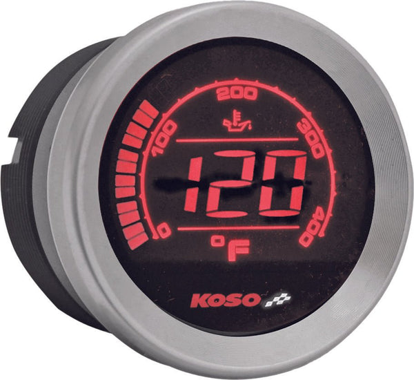 Koso North America BA050510 Oil Temperature Gauge - Silver - 2in. - sxspowersports