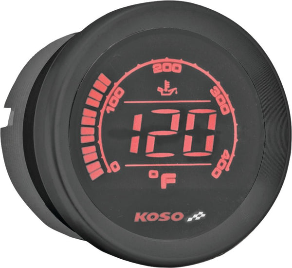 Koso North America BA050510 Oil Temperature Gauge - Silver - 2in. - sxspowersports