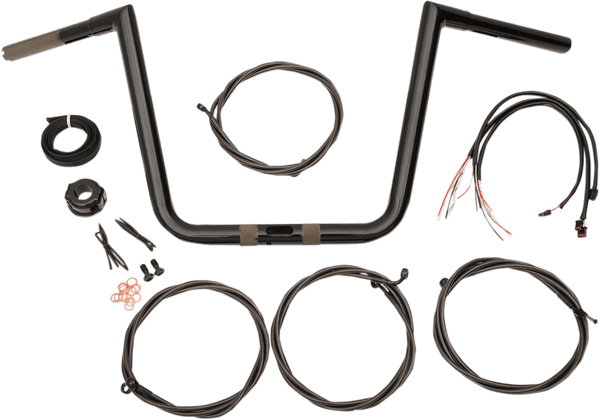 LA Choppers LA-7312KT1-61B 10in. Ape Hanger Handlebar Kit - Black - sxspowersports