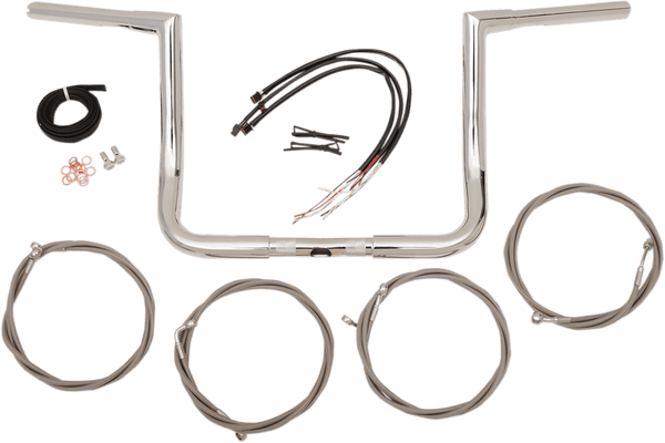 LA Choppers LA-7361KT3-14 14in. Ape Hanger Handlebar Kit - Chrome - sxspowersports