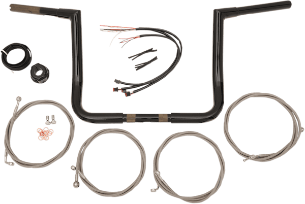 LA Choppers LA-7361KT3-14 14in. Ape Hanger Handlebar Kit - Chrome - sxspowersports
