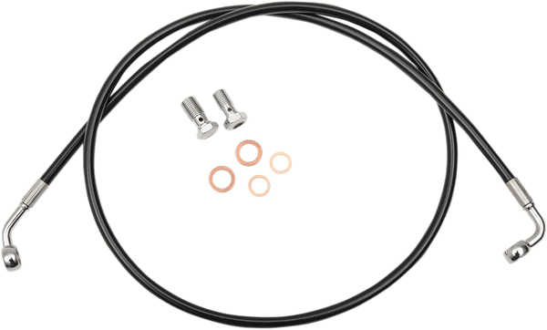 LA Choppers LA-8006B08B Black Vinyl-Coated Stainless Steel Brake Line Kit - Mini Ape Hangers - sxspowersports