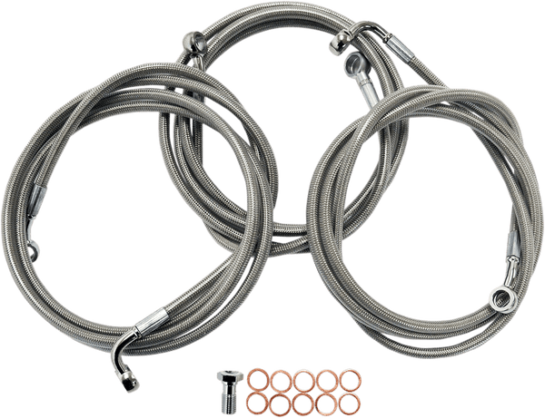 LA Choppers LA-8010B19 Stainless Steel Brake Line Kit - 18-20in. Ape Hangers - sxspowersports
