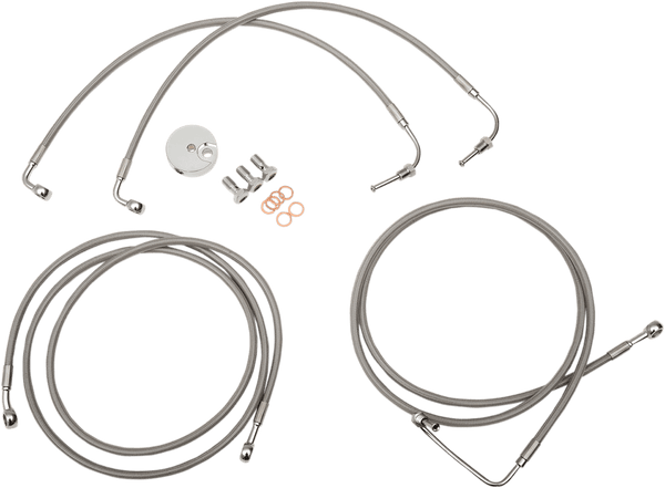 LA Choppers LA-8050B13 Stainless Steel Brake Line Kit - 12-14in. Ape Hangers - sxspowersports