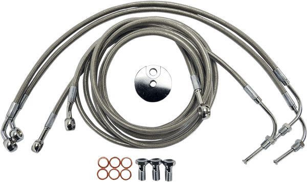 LA Choppers LA-8050B16 Stainless Steel Brake Line Kit - 15-17in. Ape Hangers - sxspowersports