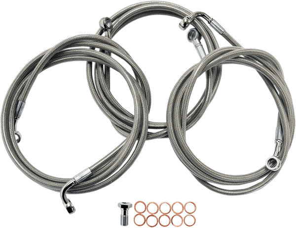 LA Choppers LA-8050B16 Stainless Steel Brake Line Kit - 15-17in. Ape Hangers - sxspowersports