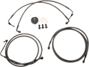 LA Choppers LA-8050B16M Midnight Braided Brake Lines - 15-17in. Ape Hangers - sxspowersports