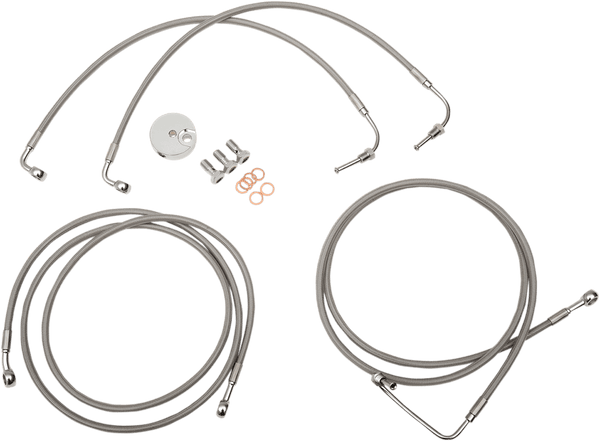 LA Choppers LA-8050B19 Stainless Steel Brake Line Kit - 18-20in. Ape Hangers - sxspowersports